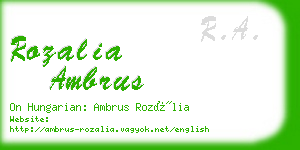 rozalia ambrus business card